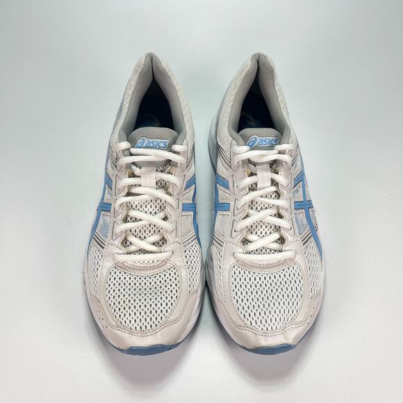 Asics Gel Contend 4 White Blue Lace Up Running Shoes T765N Women's Size 9 - Picture 3 of 10